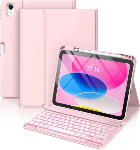 Vista 20 de Hamile Funda para iPad de 11ª y 10ª Generación con Teclado - Funda de Teclado Folio Inalámbrico Desmontable con Retroiluminación de 7