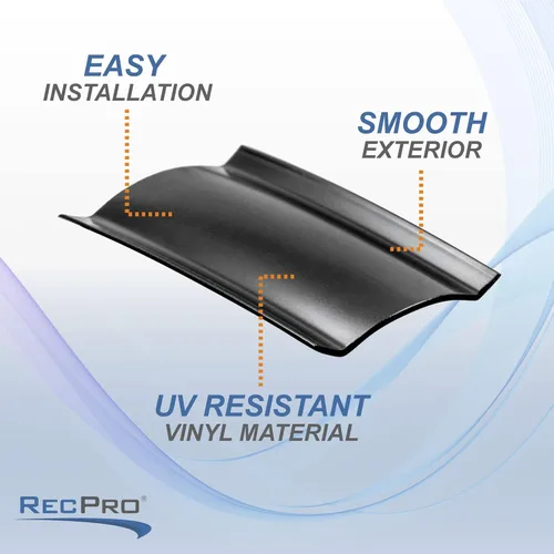 Vista 3 de RecPro Inserto de vinilo para RV de 1 pulgada, protección UV, moldura de techo (50 pies, negro)