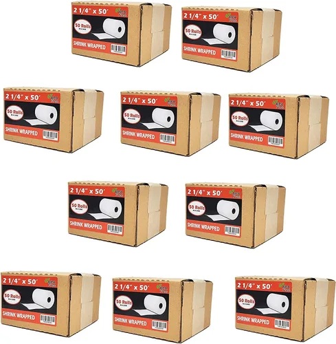 Vista 41 de (200 rollos) 2 1/4 pulgadas x 50 pies - Rollos de papel térmico para recibo de 55 GSM, papel alemán de calidad premium, se adapta a todos