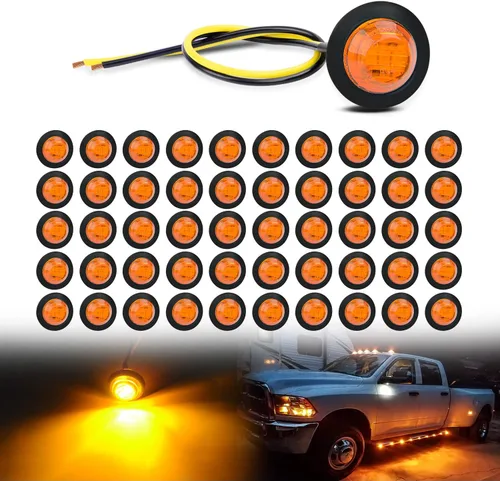 Vista 20 de Nilight 10 PCS 3/4 Inch Round LED Clearance Light Front Rear Side Indicator Bullet Marker Lamp for Truck RV Car Bus Trailer Van Caravan Boat
