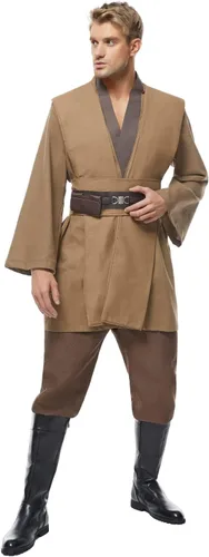 Vista 7 de CosplaySky Disfraz para adultos, túnica con capucha, uniforme de color marrón