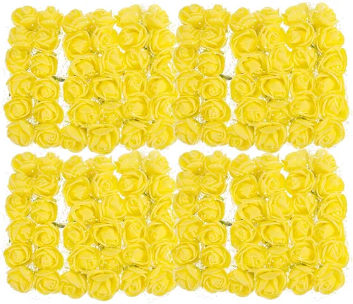 Vista 12 de MECCANIXITY Cabezas de rosas artificiales, mini flores sintéticas negras de 0.8 a 1 pulgada para manualidades, decoración de bodas y fiestas