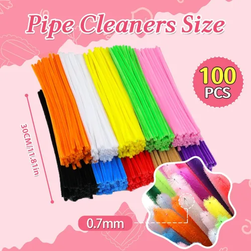 Vista 2 de Eppingwin Limpiapipas multicolor de 12 pulgadas para manualidades (200+100 piezas)
