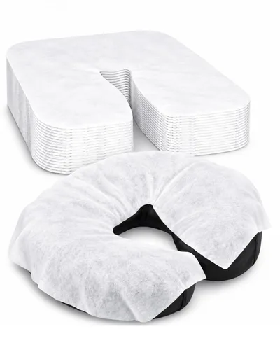 120 fundas desechables para cuna facial, toallas de papel suaves y sedosas, para masajes de silla y terapeuta de masaje (fundas para cuna facial)