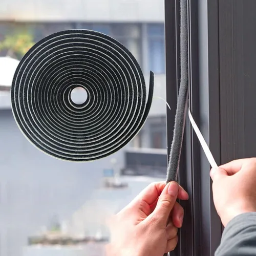 Vista 11 de Bruiefpap Burlete impermeable de 16.5 pies para puertas y ventanas, sello de puerta autoinsonorizante, aislamiento de puerta para correderas, Gris