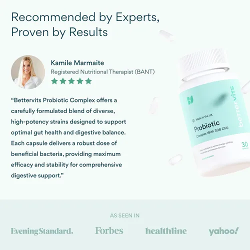 Vista 6 de Bettervits Probióticos para mujeres y hombres – 75 mil millones de UFC Prebiótico para la salud digestiva y apoyo intestinal 14 cepas