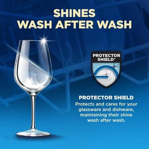 Vista 6 de Finish Ultimate Infinity Shine - Cápsulas para lavavajillas, detergente sin necesidad de pre-enjuague, elimina manchas quemadas, con Protector