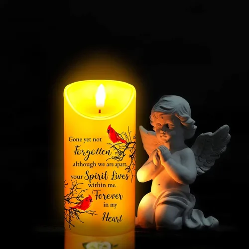 Vista 7 de Velas conmemorativas, regalos conmemorativos, velas LED conmemorativas para la pérdida de un ser querido, velas sin llama, regalos de duelo, velas a