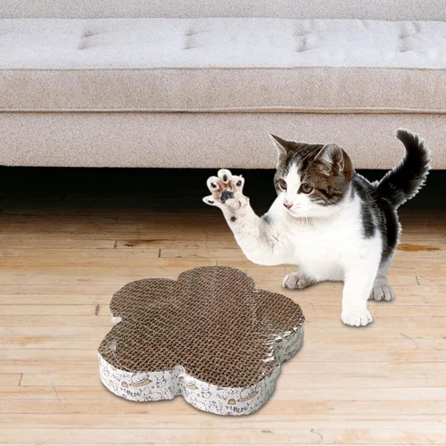 Vista 3 de er Cartón ES Mat Sofá corrugado Scratch Pad Nido para garras Cuidado Muebles Protector Accesorios para mascotas, Flor