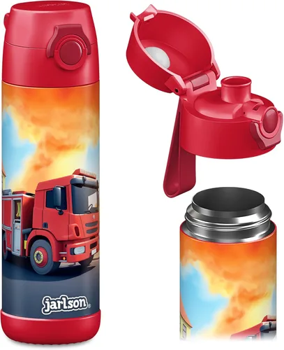 Vista 15 de Jarlson® MALI - Botella de agua para niños [18 onzas], botella térmica de acero inoxidable sin pajilla, botella de agua aislada a prueba de fugas