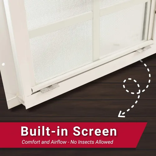 Vista 10 de Ventanas de cobertizo de 14 x 21 pulgadas (paquete de 1) Ventanas corredizas con vidrio templado y mallas Montaje al ras, marcos de aluminio