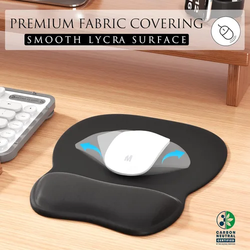 Vista 2 de MROCO Alfombrilla ergonómica para mouse con reposamuñecas de gel, superficie de soporte de muñeca suave, base de poliuretano antideslizante