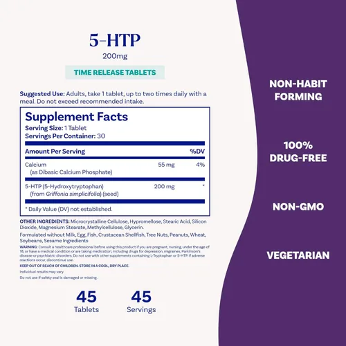 Vista 6 de Natrol 5-HTP Time Release Píldoras, NROL-0013, 30, 1, 1