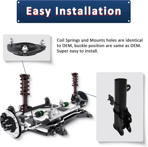 Vista 5 de MOSTPLUS 171341 2 amortiguadores delanteros completos compatibles con Chevrolet Trailblazer 2002-2009 (juego de 2)