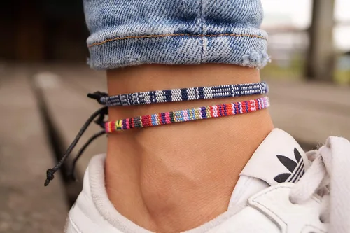 Vista 8 de Made by Nami 2 Pcs Surfer Anklet Set Waterproof and Adjustable Braided Anklets for Women and Men Boho Ankle Bracelet Set of 2 for Ethnic Hippie