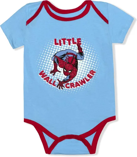 Vista 2 de Marvel Spiderman - Conjunto de body y pantalón deportivo para niño, color azulrojonegro