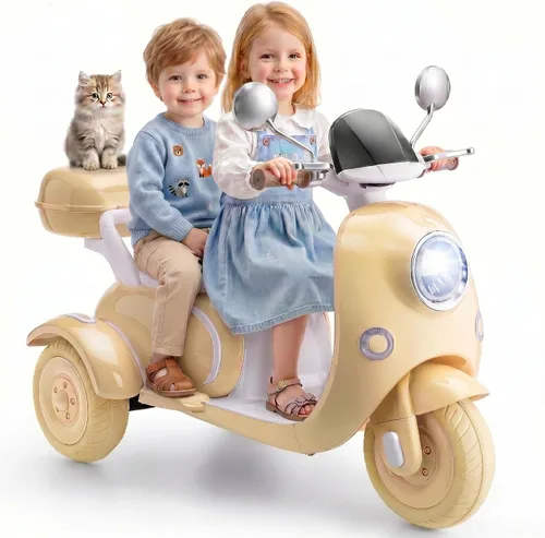 Vista 9 de Hikole Motocicleta eléctrica de 12 V y 3 ruedas para niños a partir de 3 Verde militar