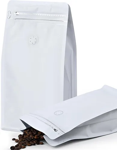 Vista 12 de FireKylin 50 piezas de bolsas de café con válvula, (8 onzas, 0.5 libras) Bolsas de pie resellables con ventilación, bolsas de almacenamiento de Negro