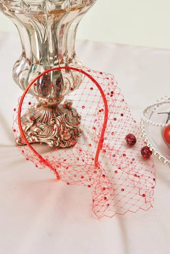 Vista 2 de BABEYOND Tocado de malla con velo de malla de los años 20, para novia, boda, fiesta de té, para mujer