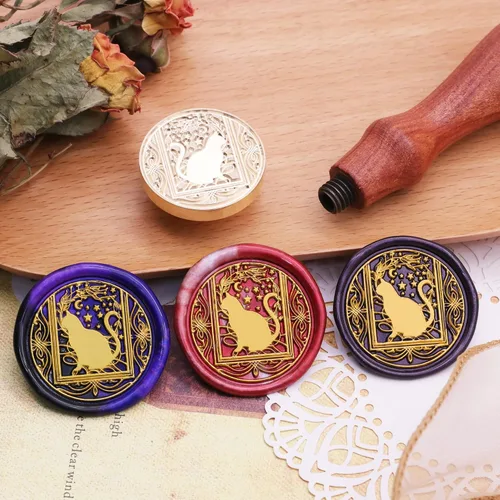 Vista 28 de SWANGSA - Juego de sellos de cera, estilo clásico, 4 cabezas de sello de cera y 1 mango de madera para invitaciones de fiesta de boda, cartas