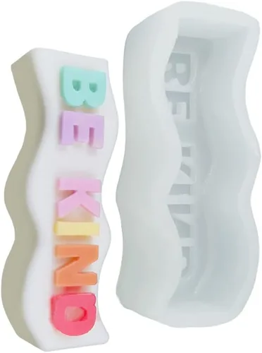 Moldes de velas de resina de silicona con letras del alfabeto ondulado, molde de chocolate para colgante de resina, tallado de yeso, aromaterapia,