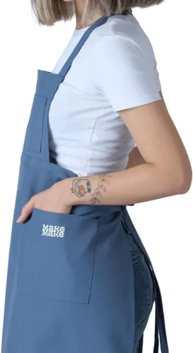 Vista 10 de makemake Tools Split-Leg Waterproof Unisex Pottery Apron for Pottery Artist Ceramic Coveralls Claypron Florist Gown