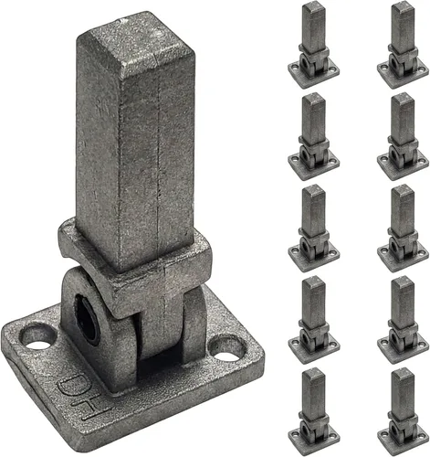 Conectores giratorios balaustres con juego de tornillos para uso con balaustres cuadrados huecos de hierro de 1/2 pulgada - Paquete de 10 - DHSBC