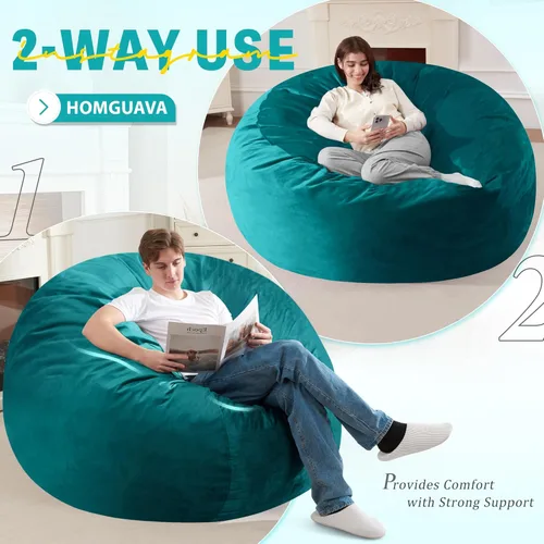 Vista 302 de de 3 pies con relleno de espuma viscoelástica, puf grandes, sofá suave con funda de terciopelo holandés, 36 x 36 x 24 pulgadas (morado)