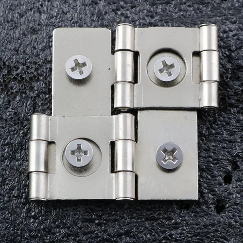 Vista 4 de Bisagra de pantalla de 4 piezas Bisagra de hierro de rotación de 360 grados 1.811x1.693 in Muebles plegables de doble efecto con tornillos