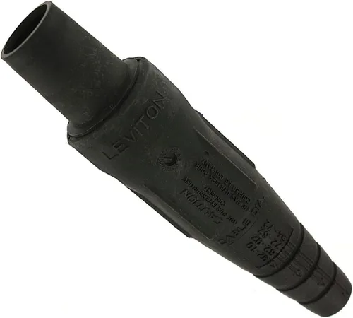 Leviton 16D33-UE Serie 16 Taper Nose, enchufe hembra, contacto y aislador, desmontable, conector tipo leva con terminación de tornillo de doble Negro