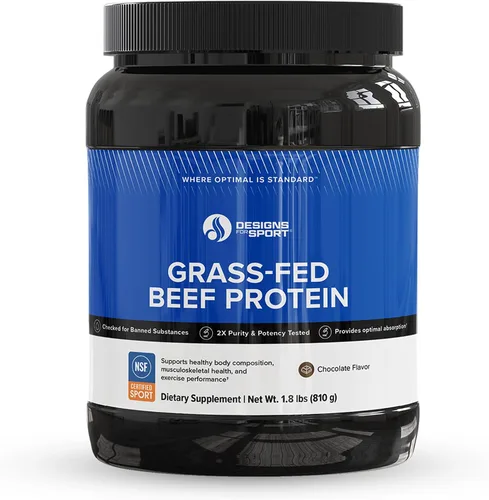 Designs for Sport Proteína de carne en polvo – Certificado NSF para proteína hidrolizada deportiva – altamente absorbible con aminoácidos,