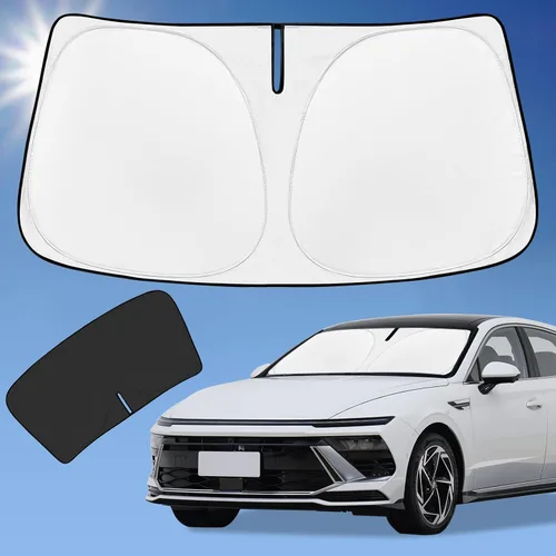 Vista 105 de Parasol de 2025 capas para parabrisas, ajuste personalizado, tela 240T, parasol retráctil que bloquea los rayos ultravioletas, accesorios