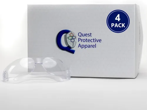 Quest Protective Apparel Safety Glasses for Men and Women - Anti Fog Safety Goggles for Shooting, Lab, or Construction