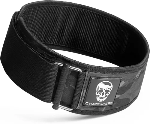 Vista 11 de Gymreapers Cinturón de Levantamiento de Pesas con Bloqueo Rápido para Hombres Cinturón de Gimnasio para Powerlifting Cinturón de Peso Muerto