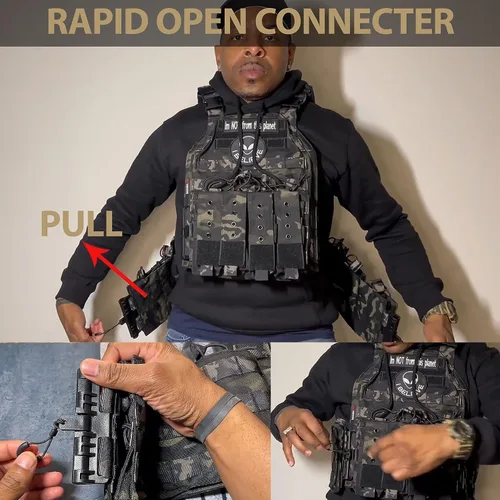 Vista 3 de BOMTURN Chaleco táctico de airsoft mejorado para exteriores