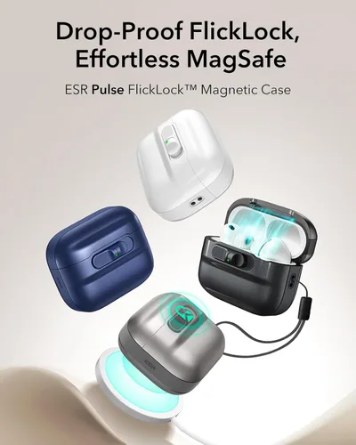 Vista 6 de ESR Funda para AirPods Pro 3 y funda ESR para AirPods Pro 3 (2025), compatible con AirPods Pro 3 (cable USB-C), listo para MagSafe