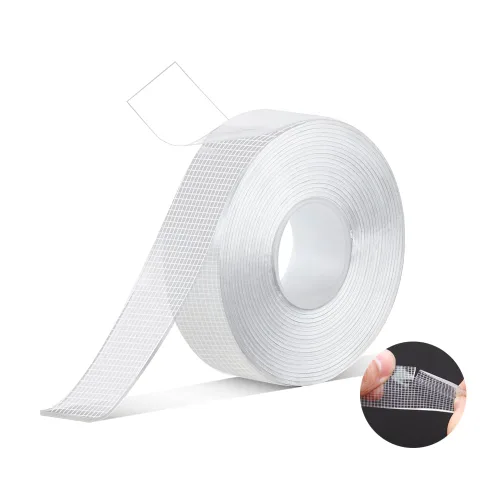 Cinta adhesiva reutilizable de doble cara resistente, núcleo de filamento extraíble, cinta de montaje nano transparente y resistente, resistente