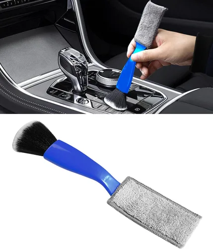 Vista 7 de Plumero universal 2 en 1 para limpieza de coche, herramienta de limpieza de coche, cepillo de doble cabeza, cepillo de detalles interiores