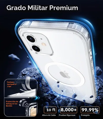 Vista 7 de FNTCASE - Funda magnética para iPhone 13 Pro-Max, color negro