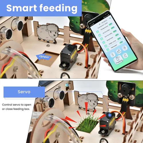 Vista 6 de KEYESTUDIO IoT Control Smart Farm Starter Kit for Arduino ESP32,Electronics Programming Kit Compatible with Arduino Scratch Online Tutorials,DIY
