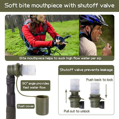 Vista 5 de 2L Hydration Bladder, Water Bladder for Hiking Backpack 2 Liter Water Storage Bag with Insulated Tube, Hydration Back Pack Replacement for Outdoor