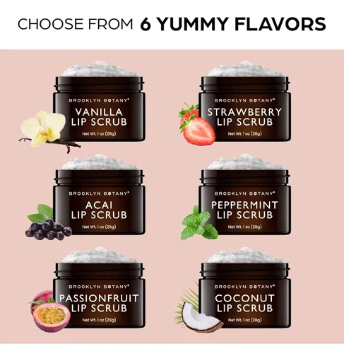 Vista 6 de Brooklyn Botany Exfoliante de labios 1 oz – Hidratante labial para labios secos y agrietados – Exfoliante labial suave para labios suaves y más