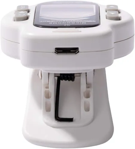 Vista 8 de KLIQ MicroNome - Mini metrónomo digital recargable - con altavoz (volumen digital, ritmo y ajuste de tempo) diseñado para su uso con piano, Blanco