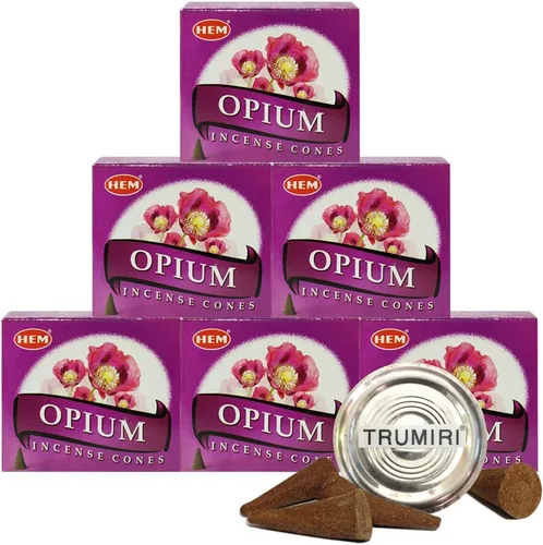 Vista 6 de TRUMIRI Paquete de soporte para cono de incienso con dobladillo de aloe vera - Paquete de 6 (aproximadamente 60 conos)