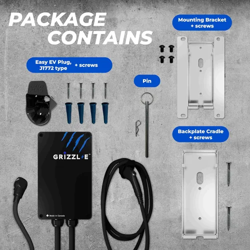 Vista 5 de Grizzl-E Classic, Level 2 240V / 40A - Cargador de vehículo eléctrico (EV), certificado UL, carcasa de metal, estación de carga rápida de pared