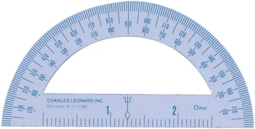 Charles Leonard Transportador, centro abierto, 6 pulgadas, plástico transparente en colores variados, 1 unidad (80600) Paquete de 10