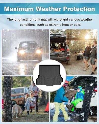 Vista 6 de Mixsuper Forro de Carga para Todo Clima - Alfombrilla de Maletero de Ajuste Personalizado Compatible con Ford Fusion (2013-2020), Platinum