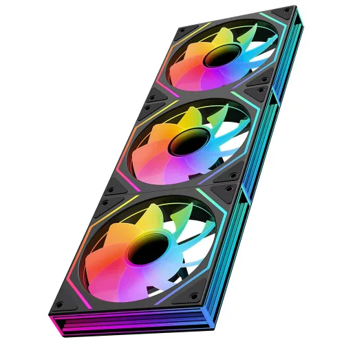 Vista 17 de Jungle Leopard Prism4 Pro X3 120mm Ventiladores ARGB para Carcasa, Efecto de Luz RGB de Espejo Infinito 5V 3PIN Sincronización de Luz de la Placa