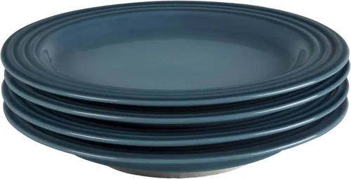 Vista 5 de Le Creuset Juego de 4 platos de ensalada de gres, 8.5" cada uno, Caribe