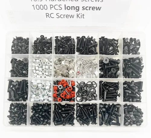 Vista 3 de Kit de tornillos universales RC 1000 piezas M3 M4 surtido, sujetadores de hardware 1/8 1/10 1/12 1/16 escala RC coches, camiones Crawler, kit